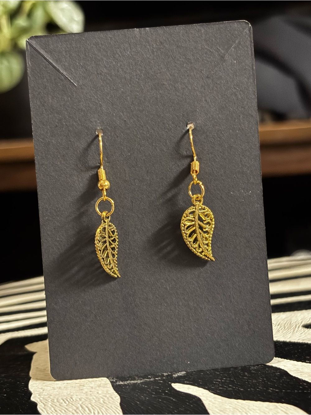 Gold Leaf Dangle Earrings - Women Jewelry